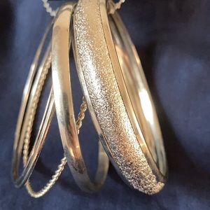 APT.9 Silver tone bangles